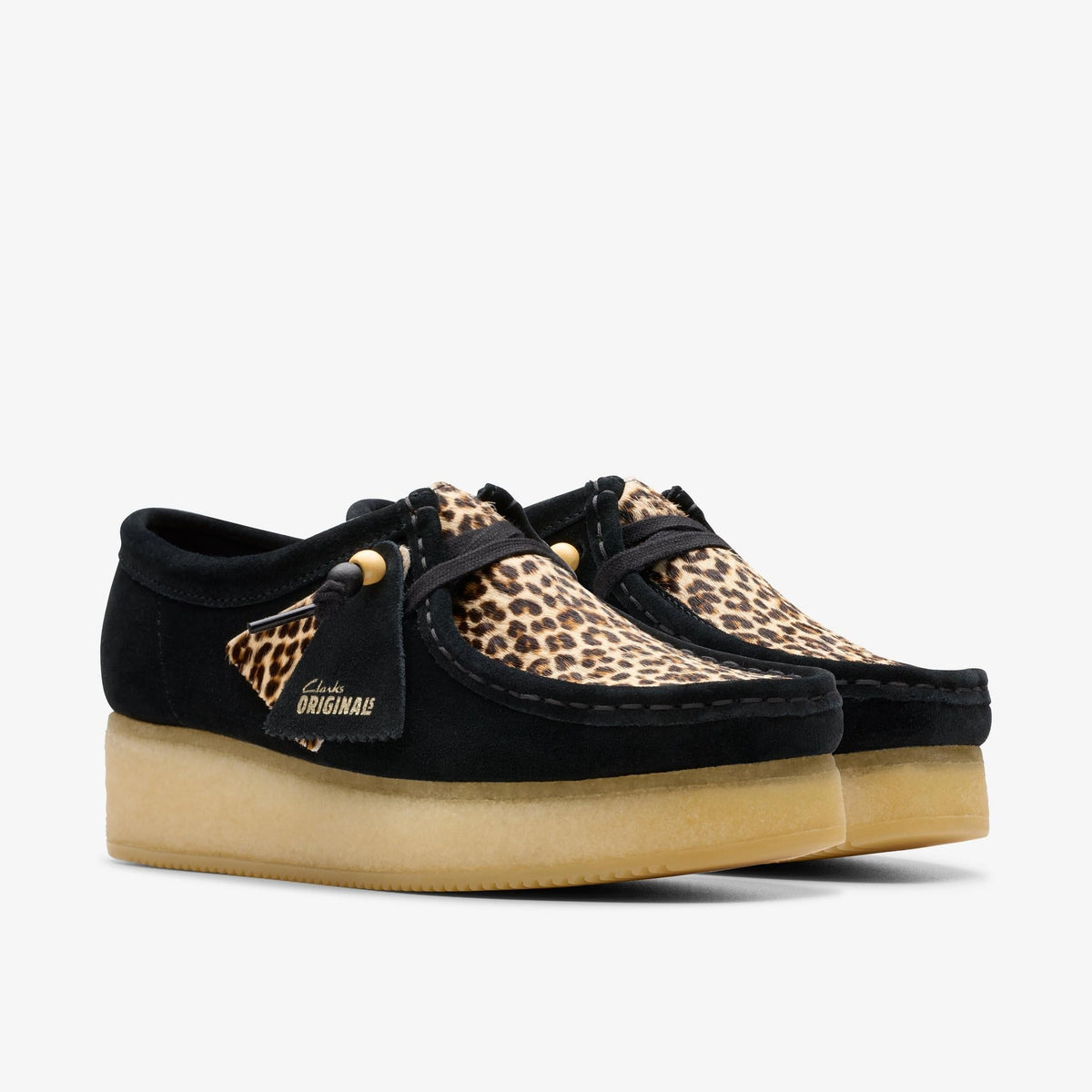 Clarks Originals Wallacraft Bee Women's Leopard Print Suede 26179156 — sole view