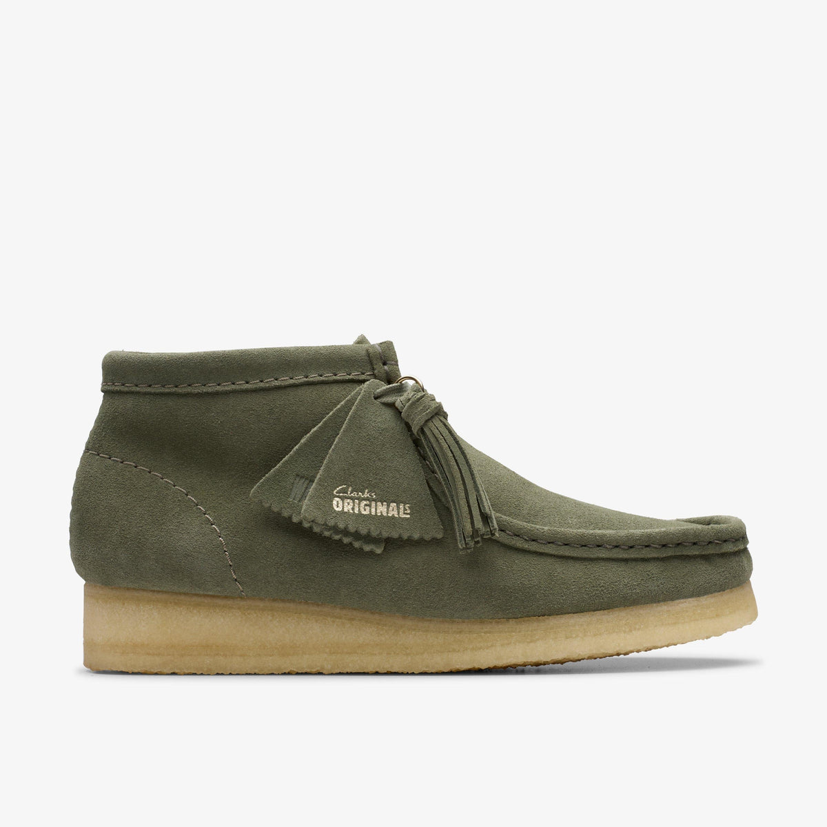 Clarks Originals Wallabee Boot Women's Khaki/Green Suede 26179160