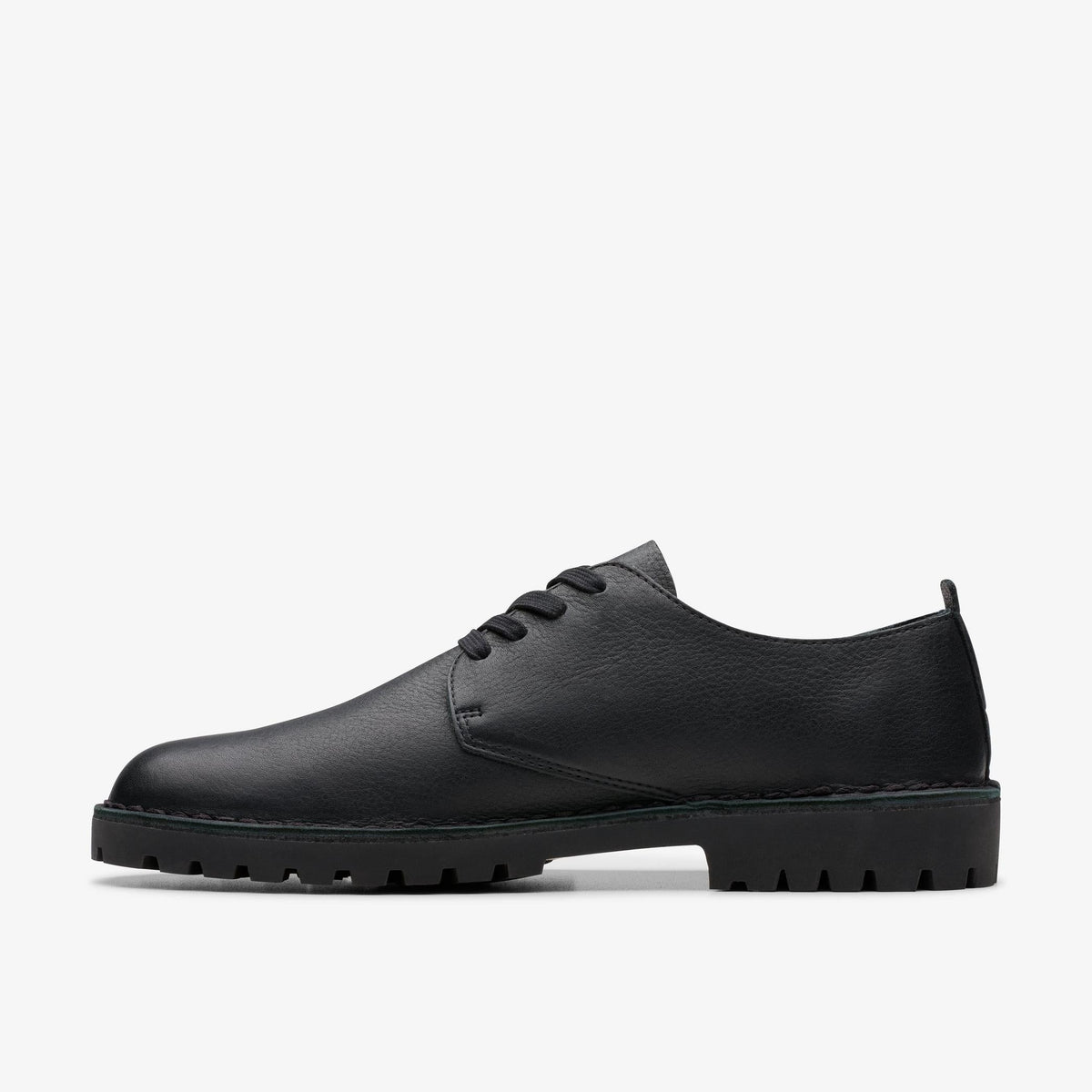 Clarks Originals Desert Rock Lo Men's Black Leather 26179178 — side view