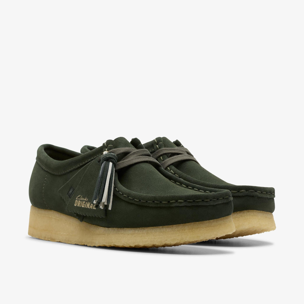Clarks Originals Wallabee Women's Forest Green Suede 26179318 — sole view