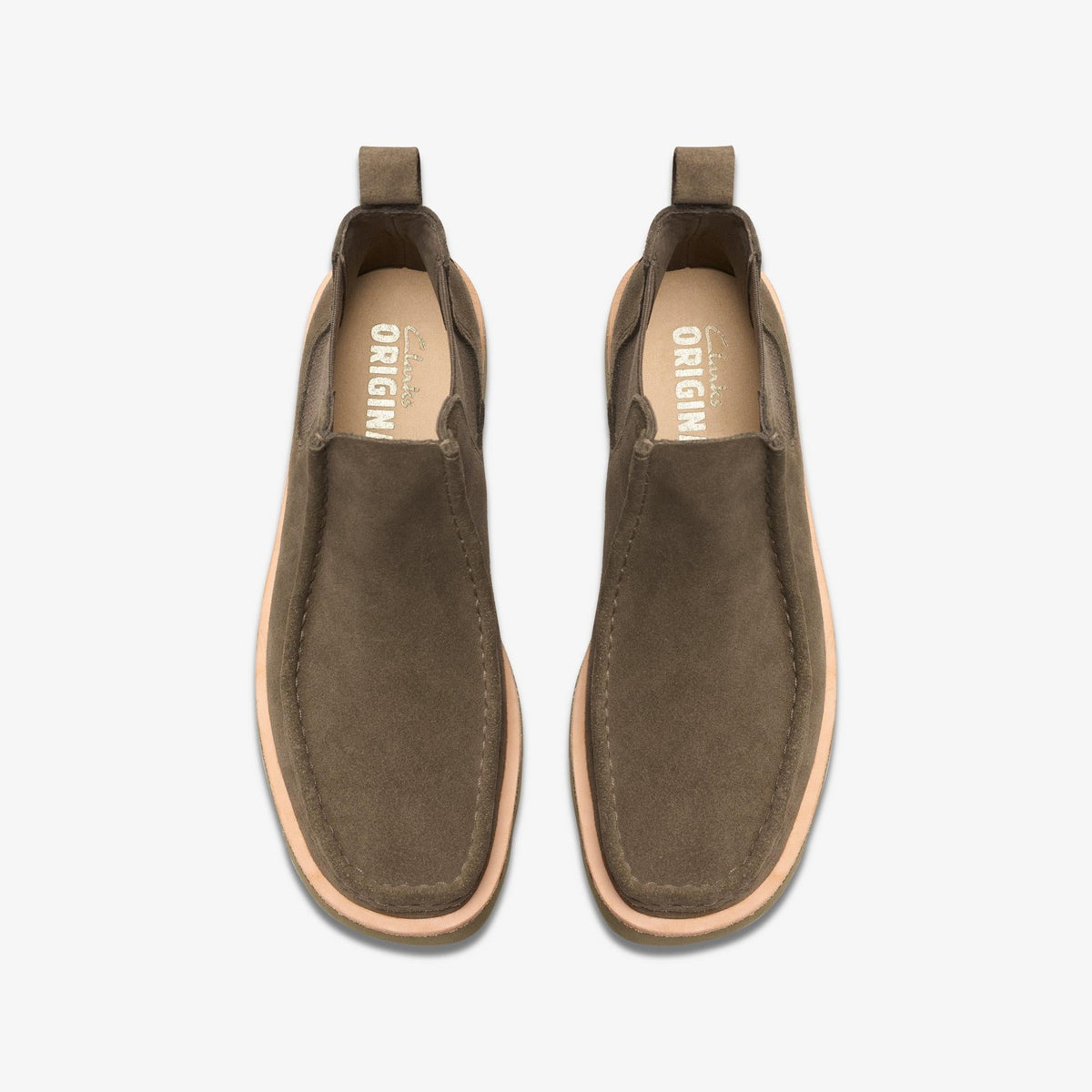 Clarks Originals Wallabee Chelsea Women's Mole Grey Suede 26179327 — top view