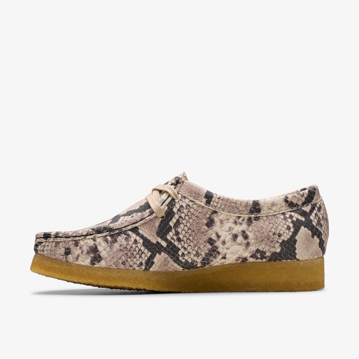 Clarks Originals Wallabee Women's Grey Snake Leather 26179329 — side view