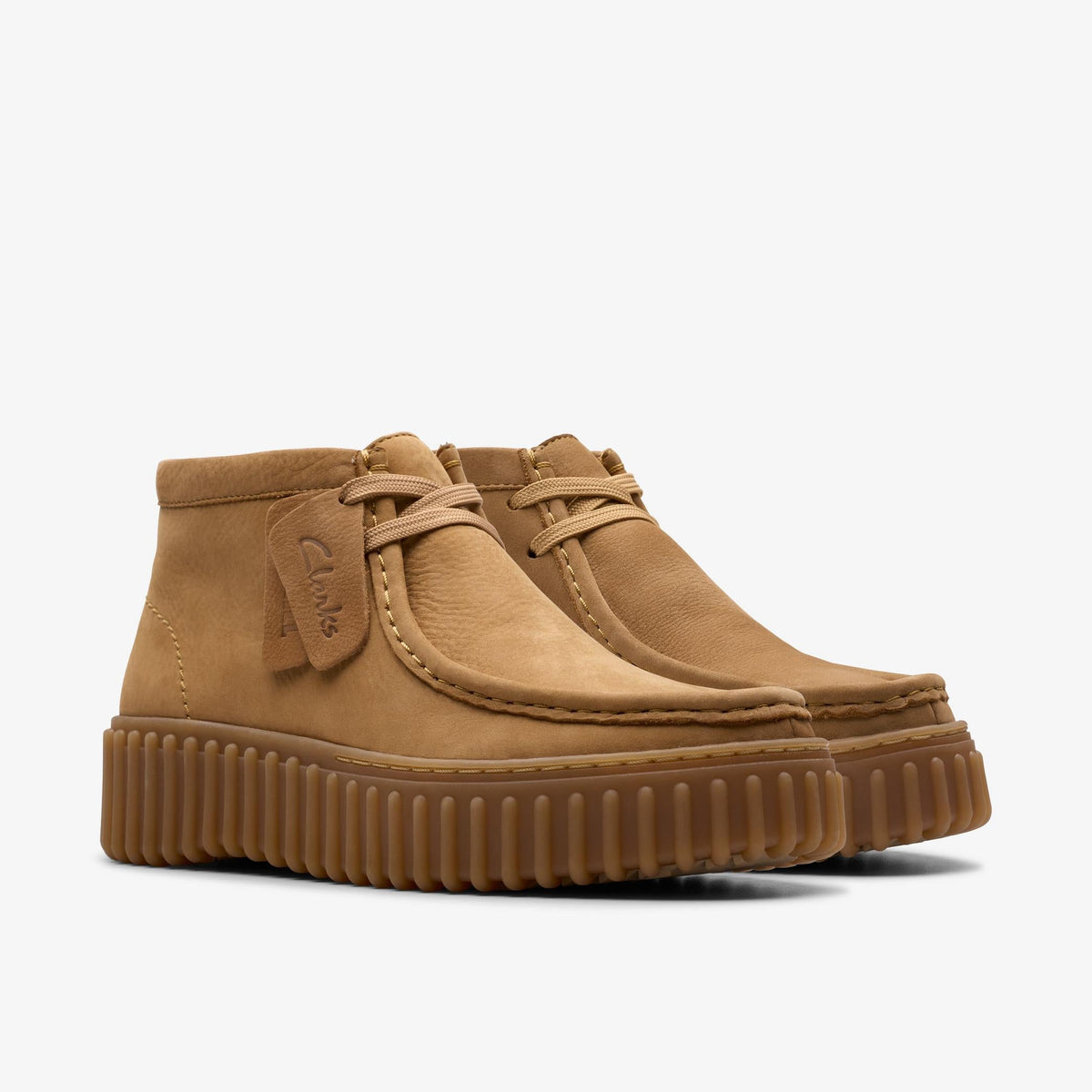 Clarks Torhill Moss Women's Light Tan Nubuck 26179359 — sole view