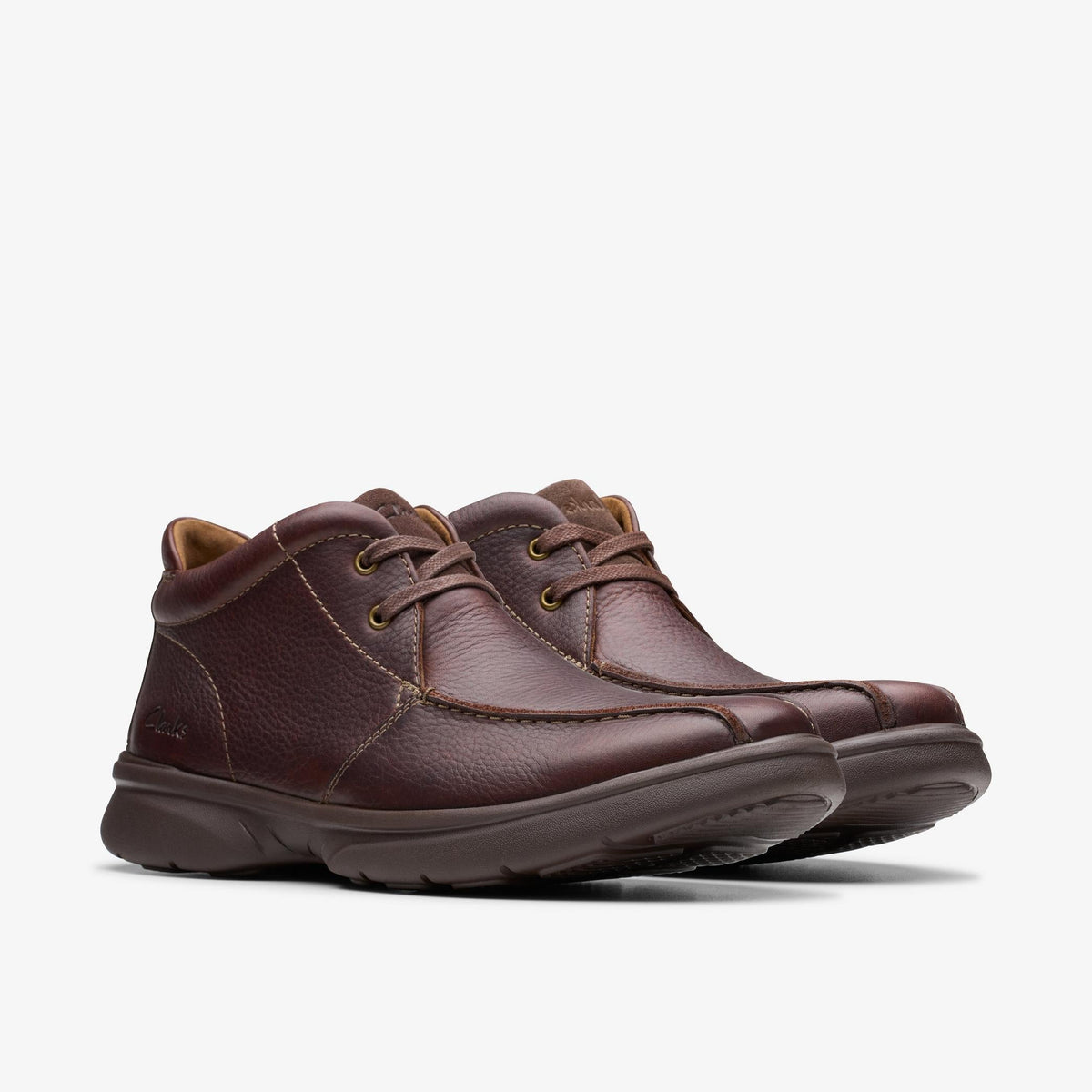 Clarks Bradley Up Men's Dark Brown Leather 26179376 — sole view