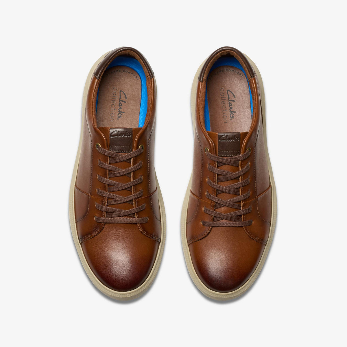 Clarks Brodin Lace Men's Dark Tan Leather 26179391 — top view