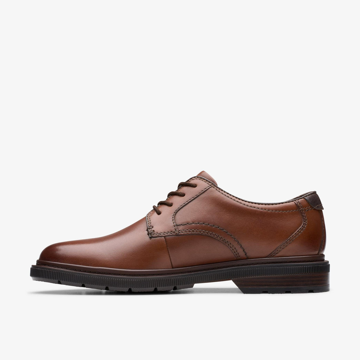 Clarks Burchill Derby Men's Dark Tan Leather 26179395 — side view