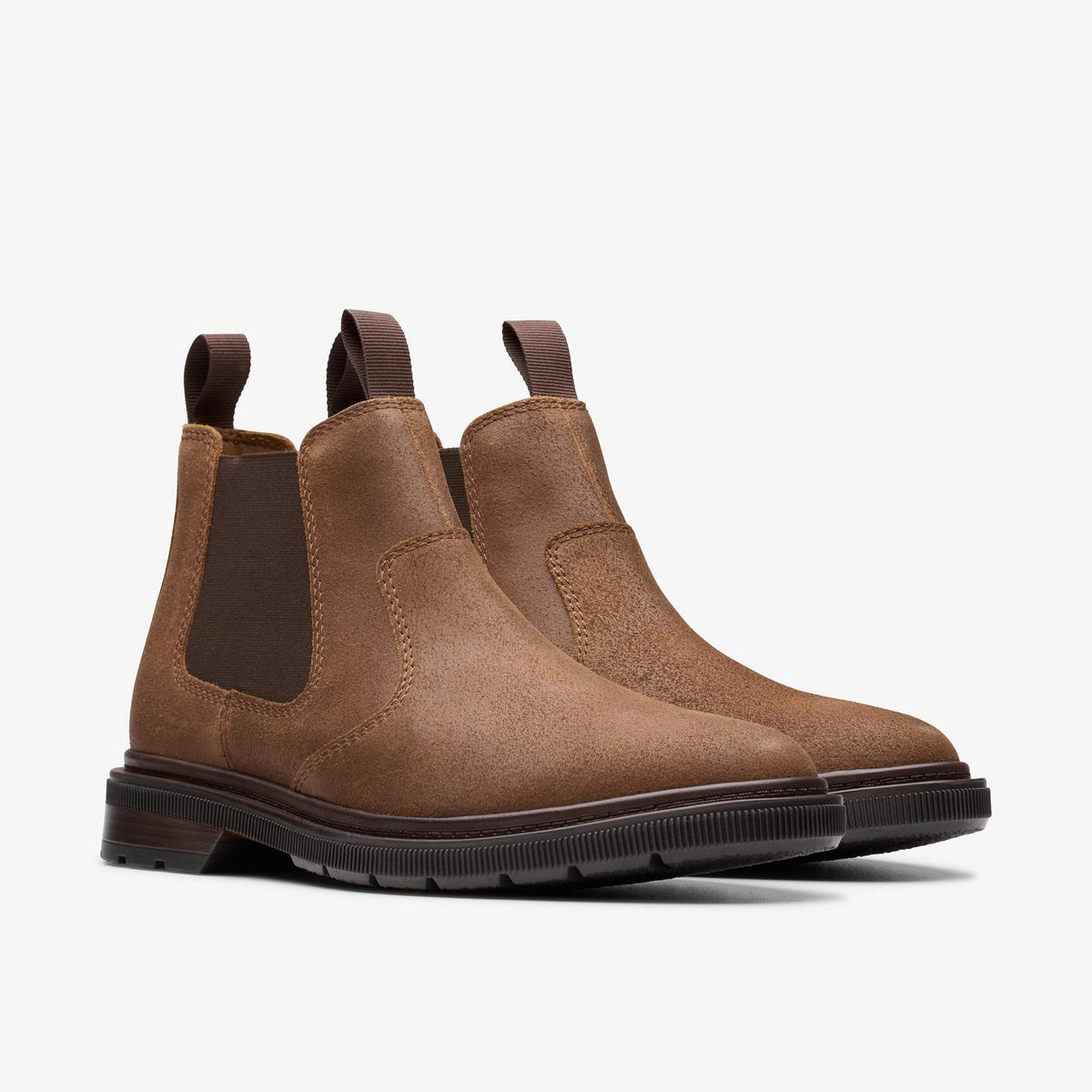 Clarks Burchill Up Men's Cola Suede 26179402 — sole view