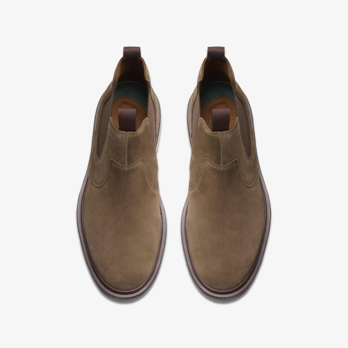 Clarks Burchill Up Men's Taupe Suede 26179404 — top view