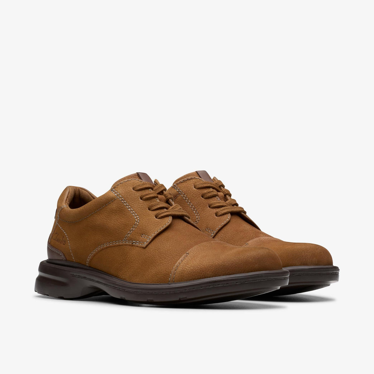 Clarks Gessler Cap Men's Cola Nubuck 26179431 — sole view
