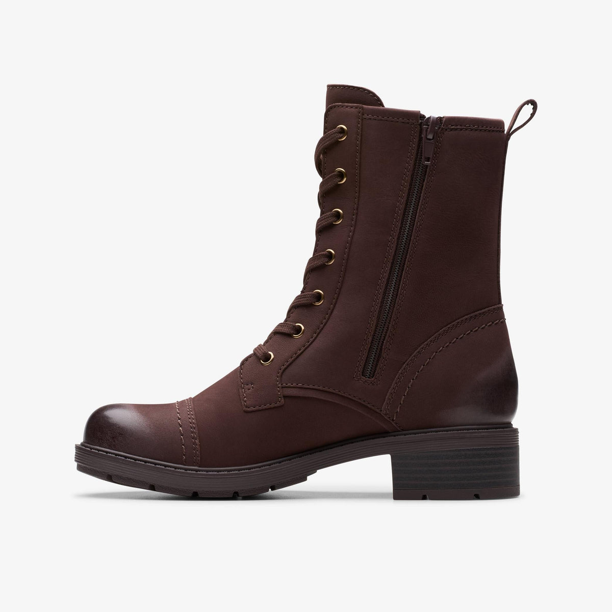 Clarks Hearth Maye Boot Women's Dark Brown , Nubuck 26179618 — side view