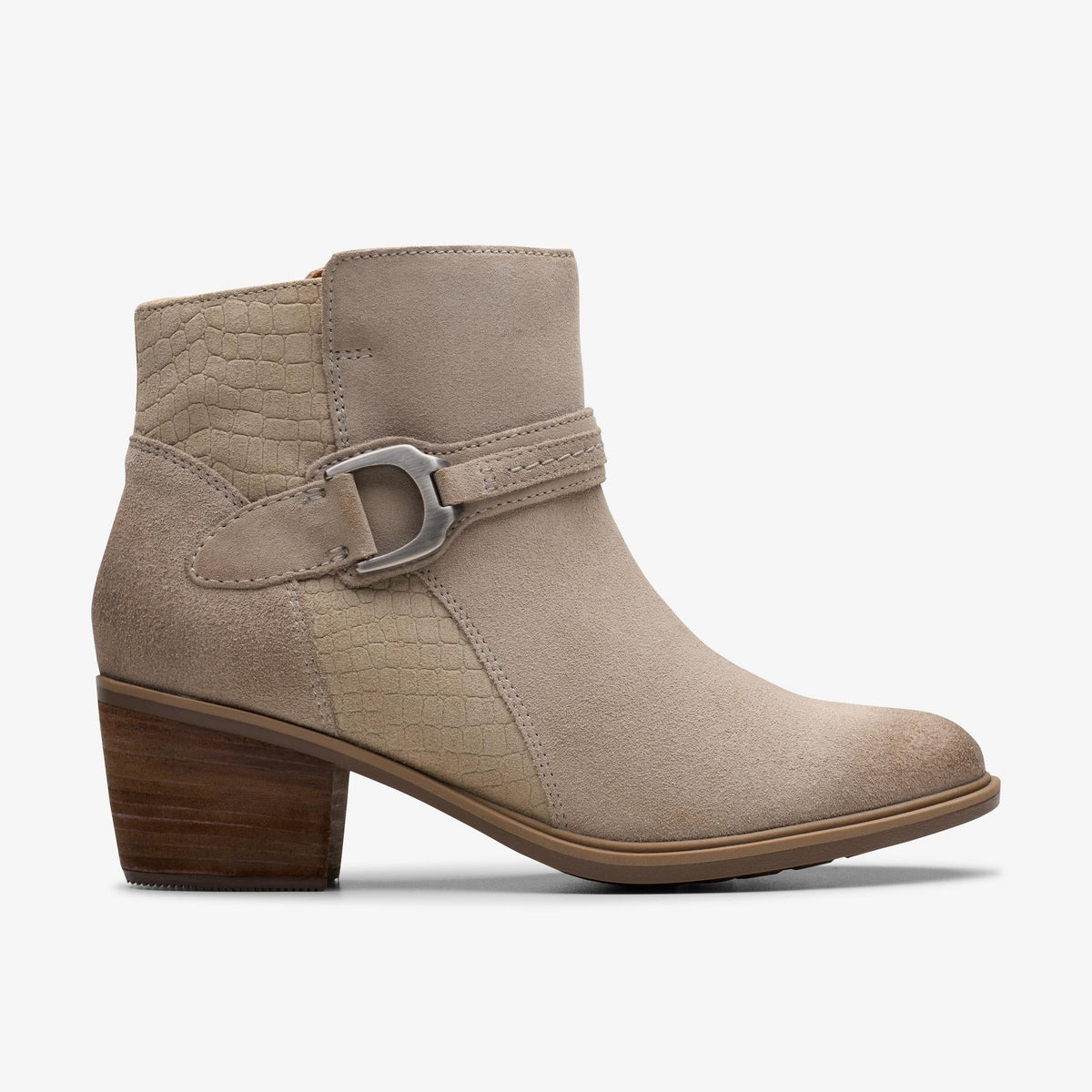 Clarks Neva Buckle Women's Stone Suede 26179802