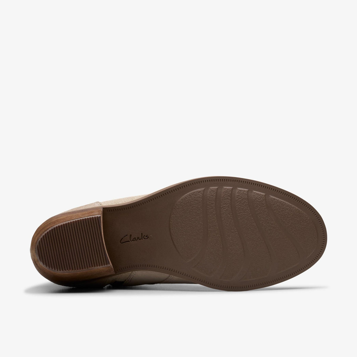 Clarks Neva Buckle Women's Stone Suede 26179802 — rear view
