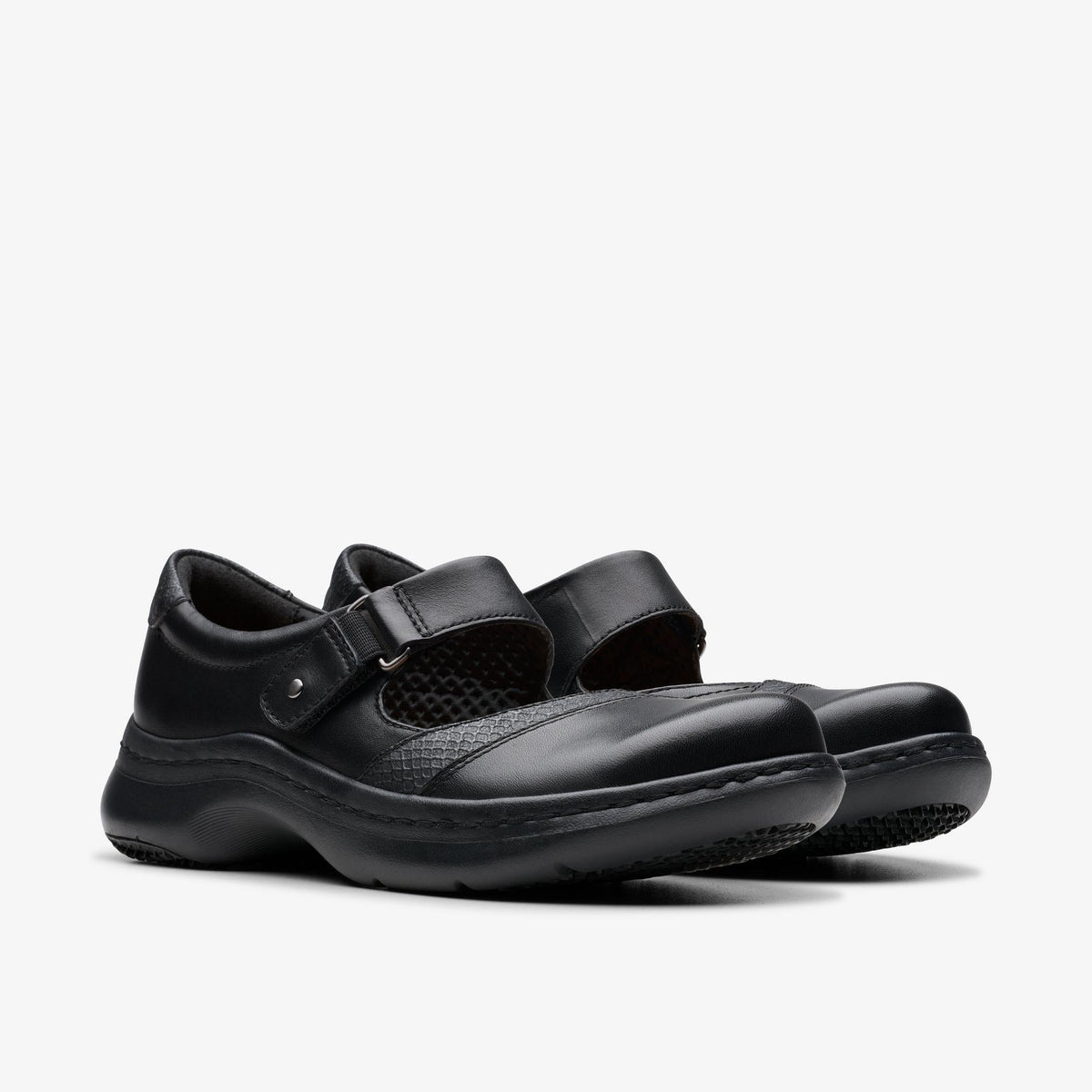 Clarks Clarkspro Pace Women's Black Leather 26179828 — sole view