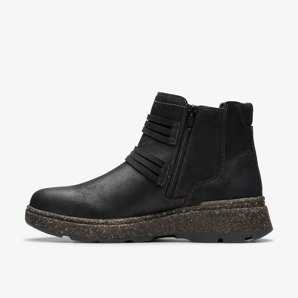 Clarks Noralyn Strap Women's Black Suede 26180099 — side view