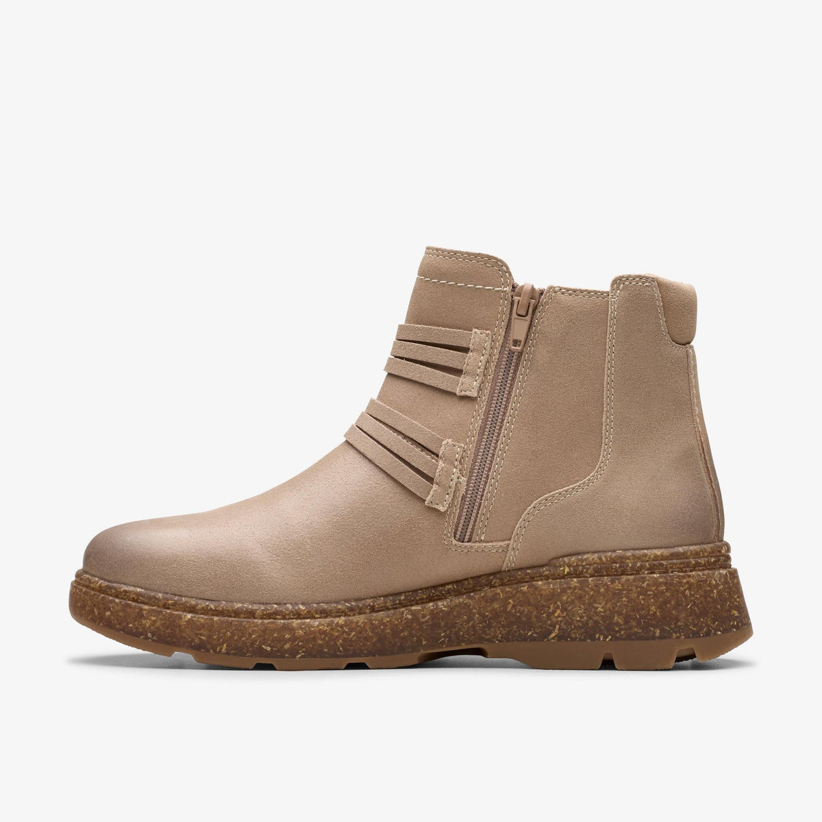 Clarks Noralyn Strap Women's Light Taupe Suede 26180100 — side view