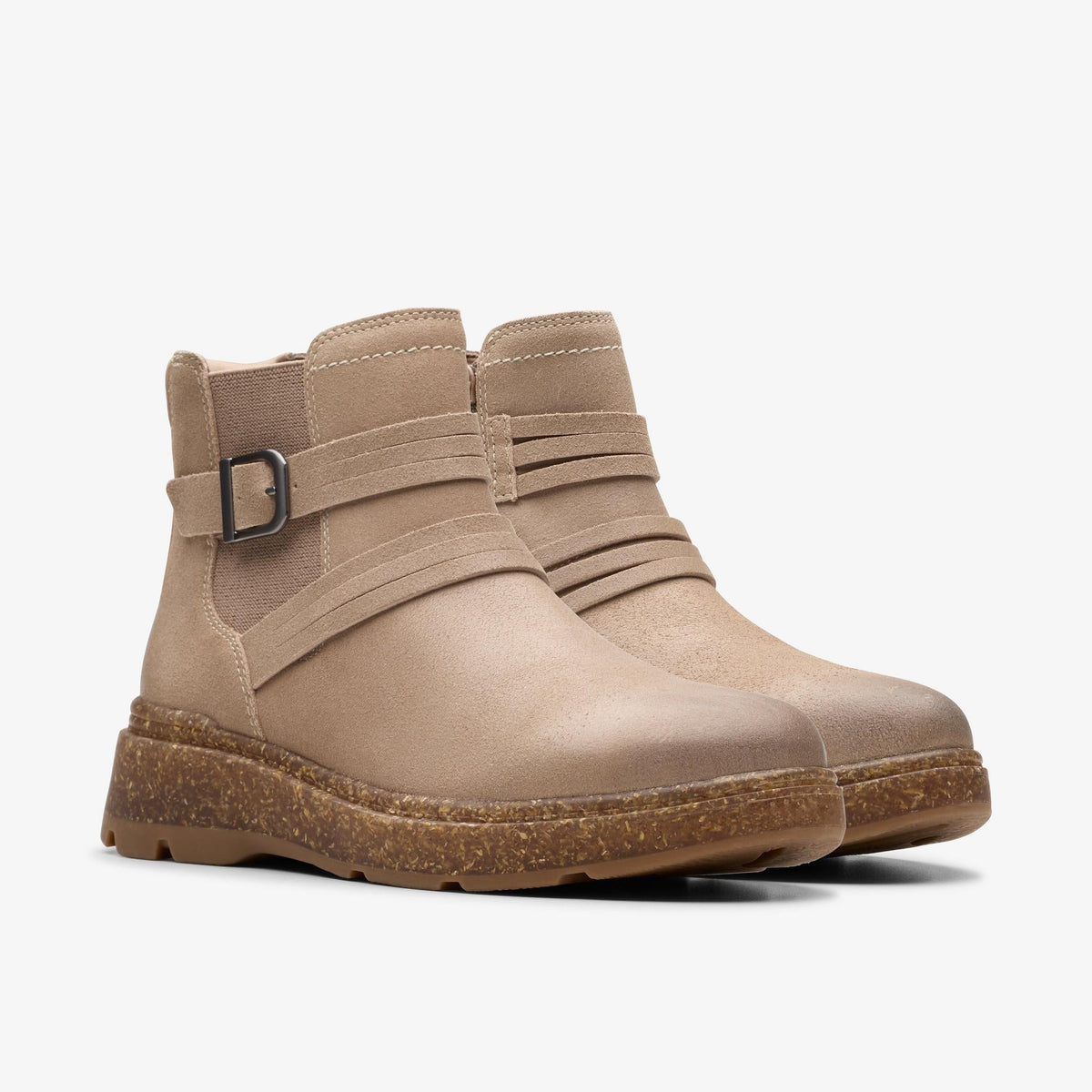 Clarks Noralyn Strap Women's Light Taupe Suede 26180100 — sole view