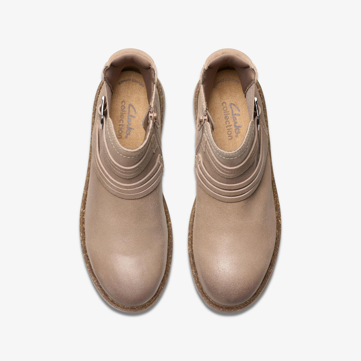Clarks Noralyn Strap Women's Light Taupe Suede 26180100 — top view