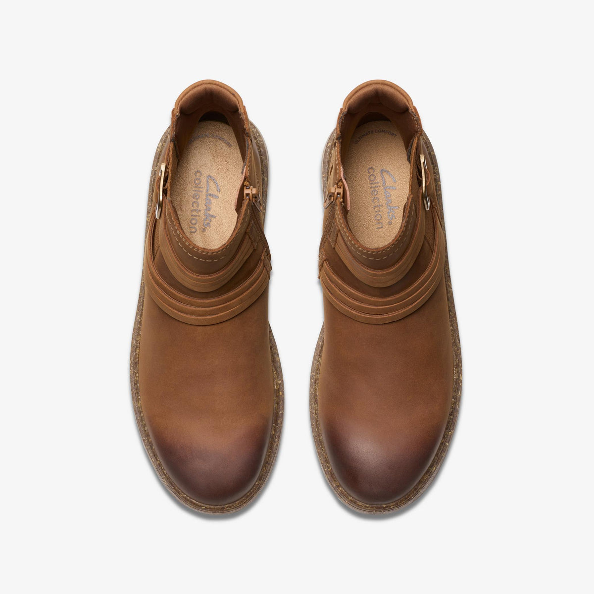 Clarks Noralyn Strap Women's Tan Leather 26180101 — top view