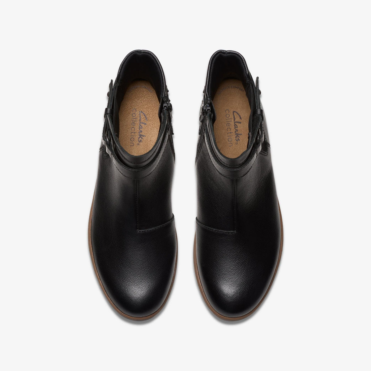 Clarks Zylah Faye Women's Black Leather 26180102 — top view