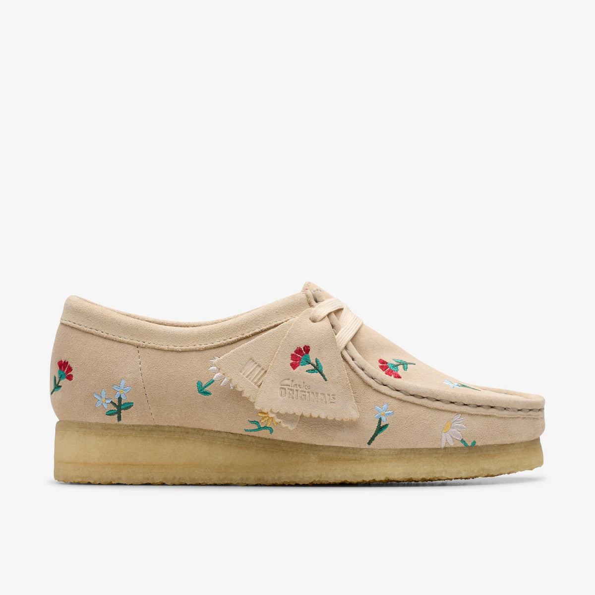 Clarks Originals Wallabee Women's Taupe Embroidery Suede 26180171