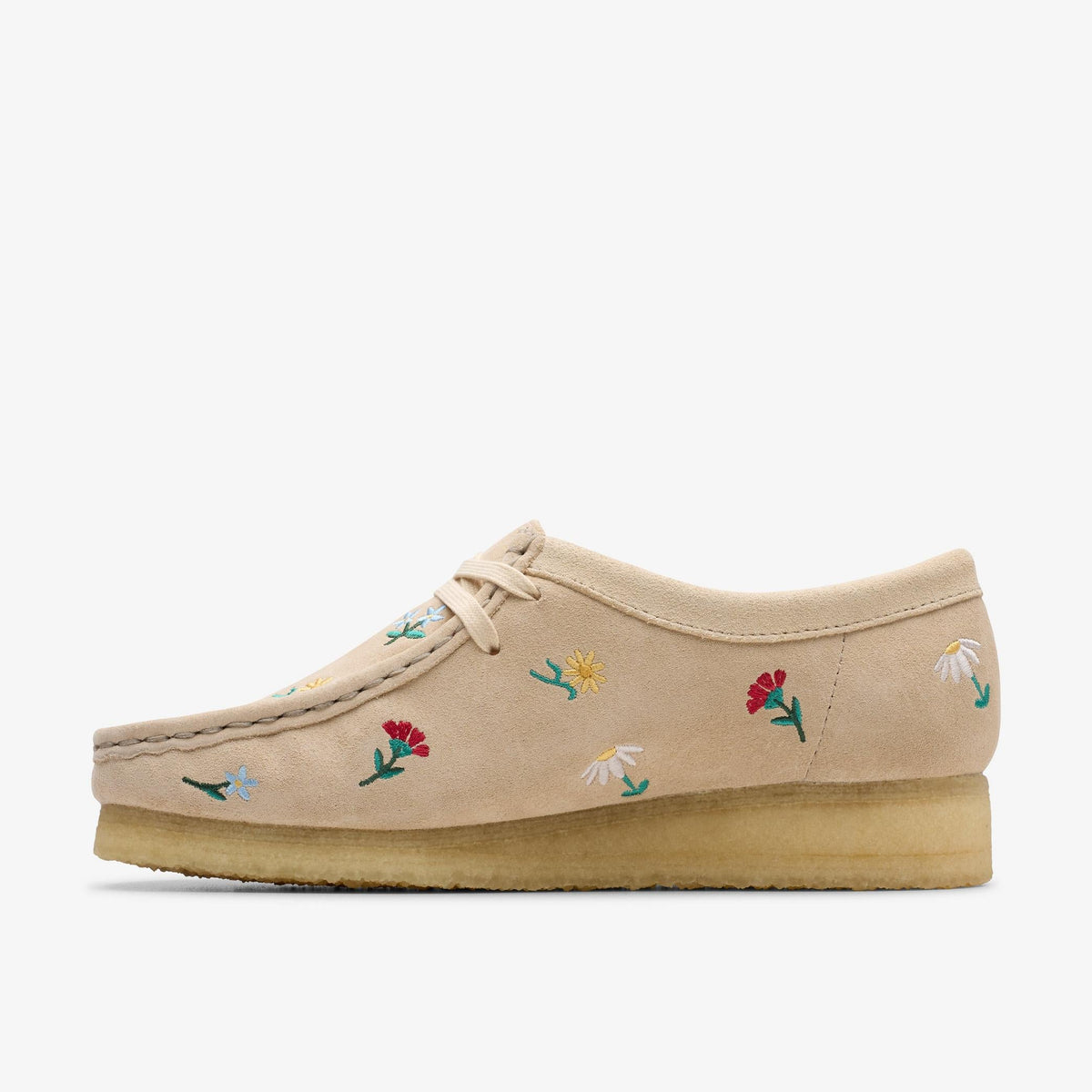 Clarks Originals Wallabee Women's Taupe Embroidery Suede 26180171 — side view
