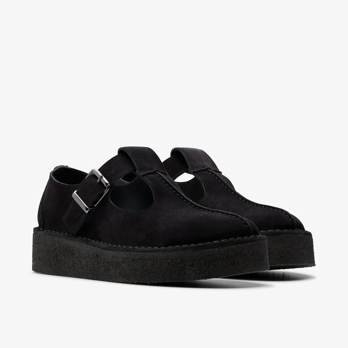 Clarks Originals Trekwedge T-Bar Women's Black Suede 26180222 - additional view 4