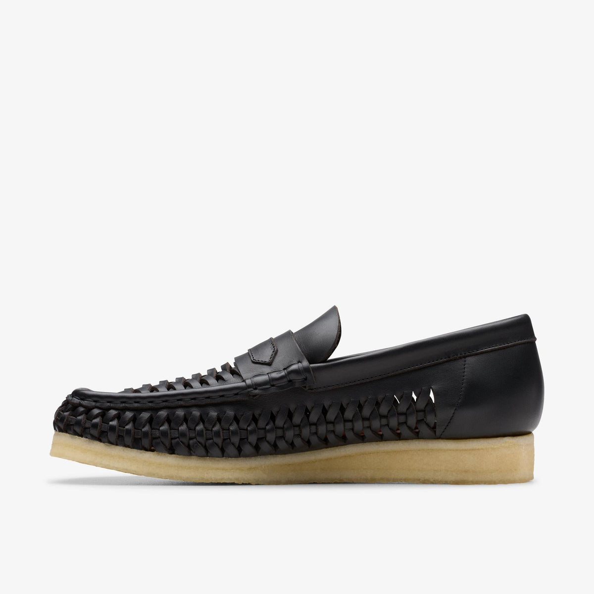 Clarks Originals Wallabee Penny Weave Men's Black Leather 26180229 — side view