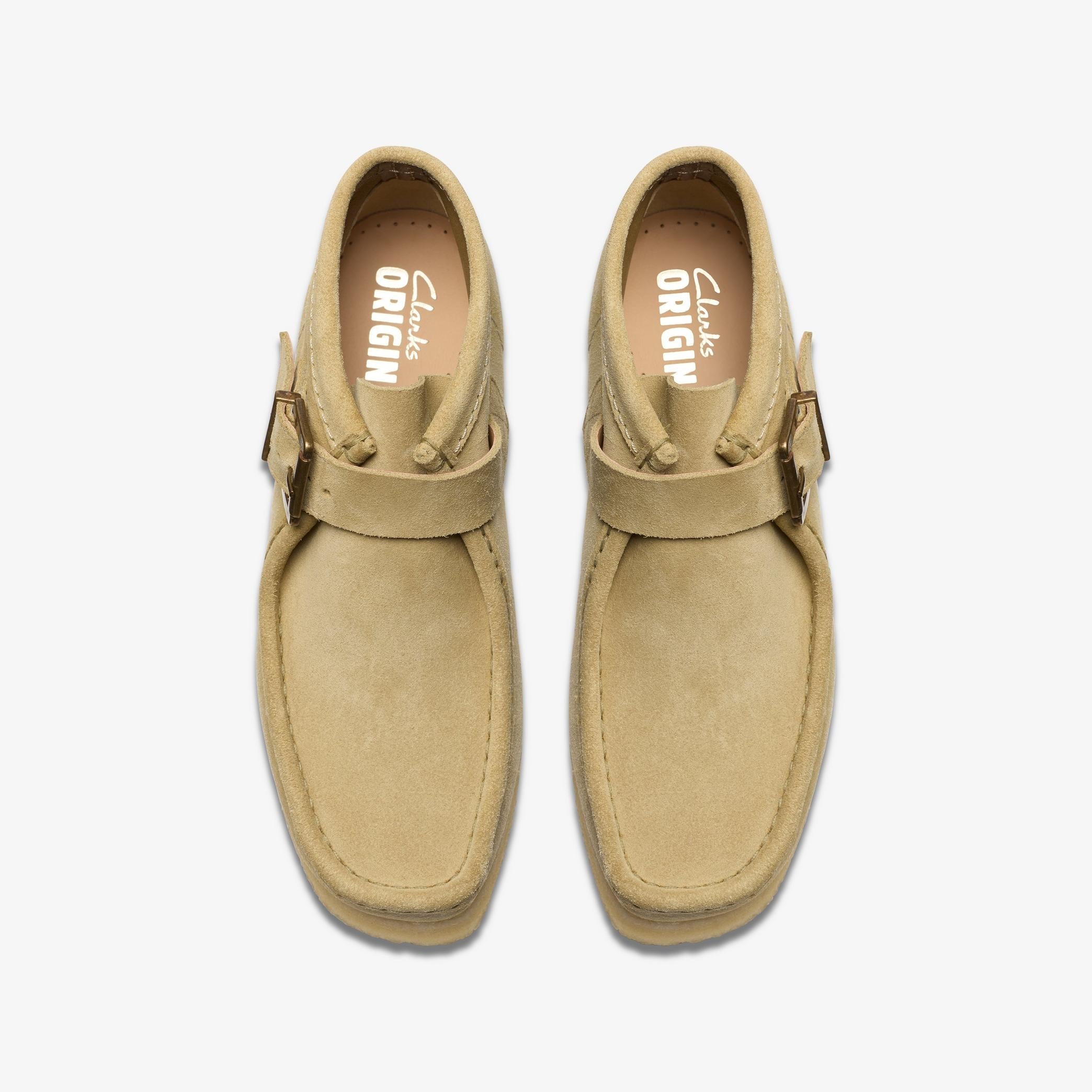 Clarks Wallabt Buckle Women's Maple Sued Shoes
