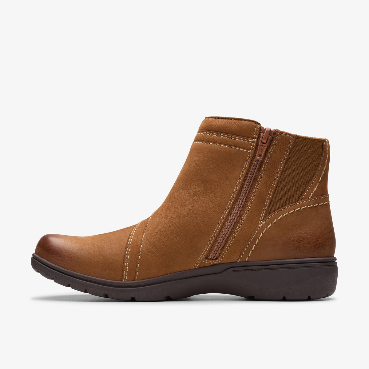 Clarks Carleigh Style Women's Dark Tan Nubuck 26180602 — side view