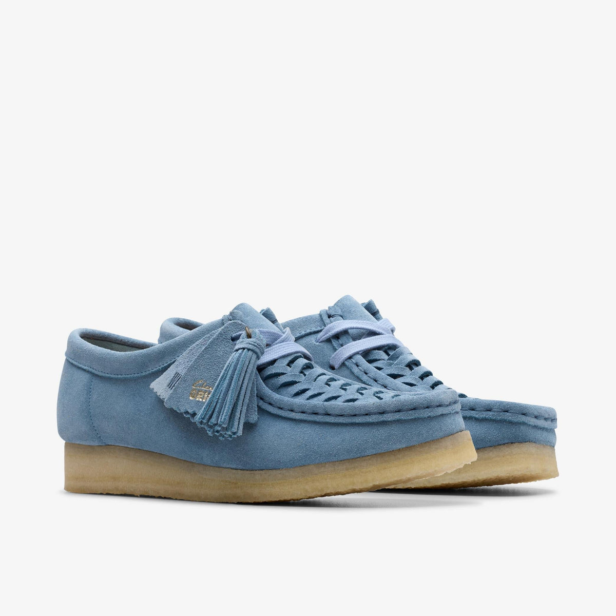 Clarks Originals Wallabee Weave Women's Powder Blue Suede 26180614 — sole view