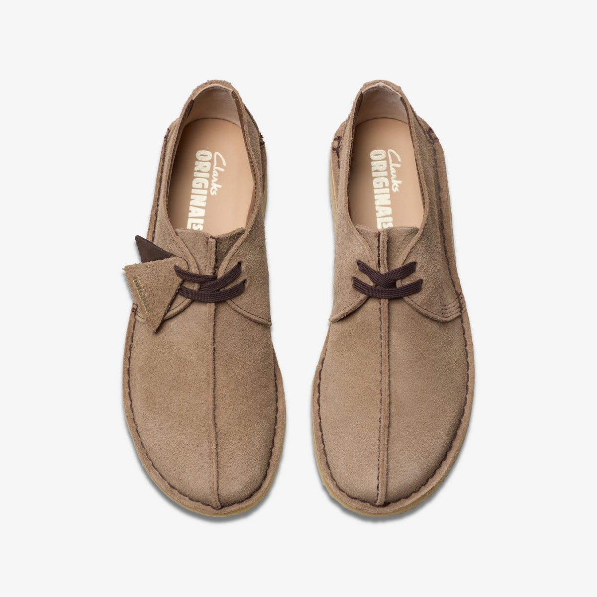 Clarks Originals Desert Trek Men's Wolf Suede 26180650 — top view