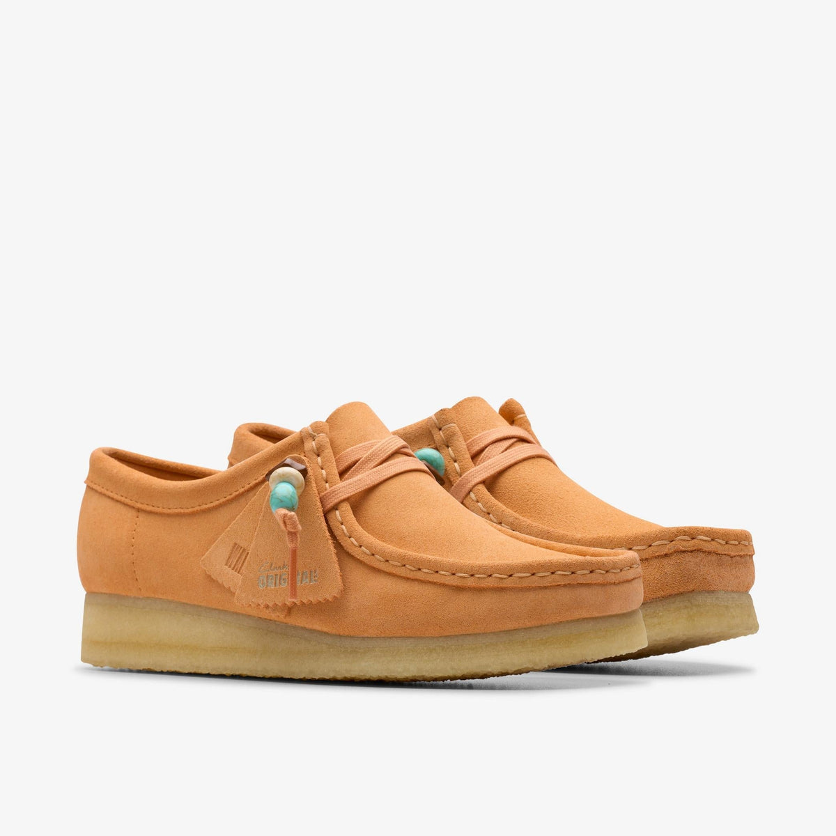 Clarks Originals Wallabee Women's Pale Peach Suede 26180671 — sole view