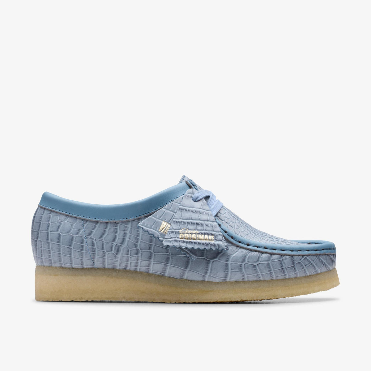 Clarks Originals Wallabee Women's Powder Blue Croc Suede 26180681