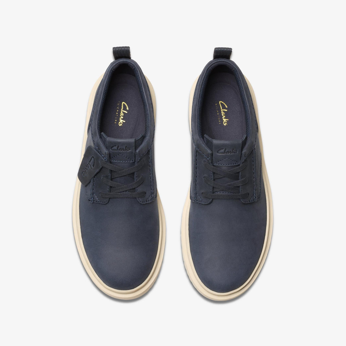 Clarks Polden Lace Men's Navy Leather 26180862 — top view