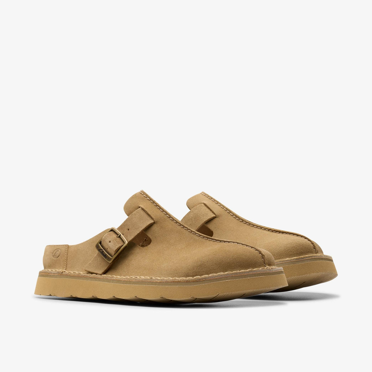 Clarks Solsbury Mule Men's Dark Sand Suede 26180882 — sole view