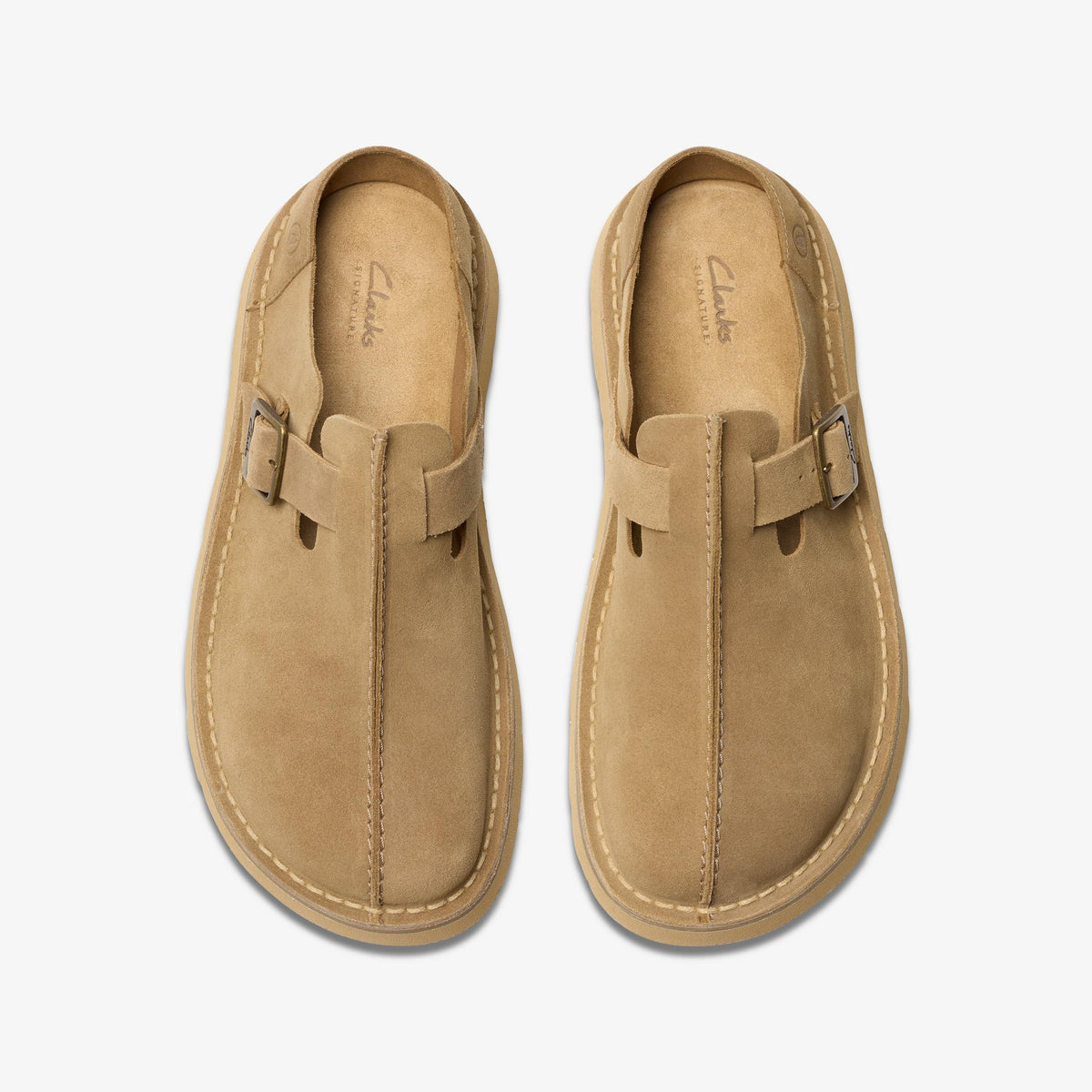 Clarks Solsbury Mule Men's Dark Sand Suede 26180882 — top view