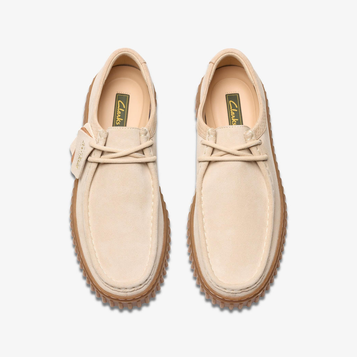 Clarks Torhill Lo Men's Ecru Suede 26180906 — top view