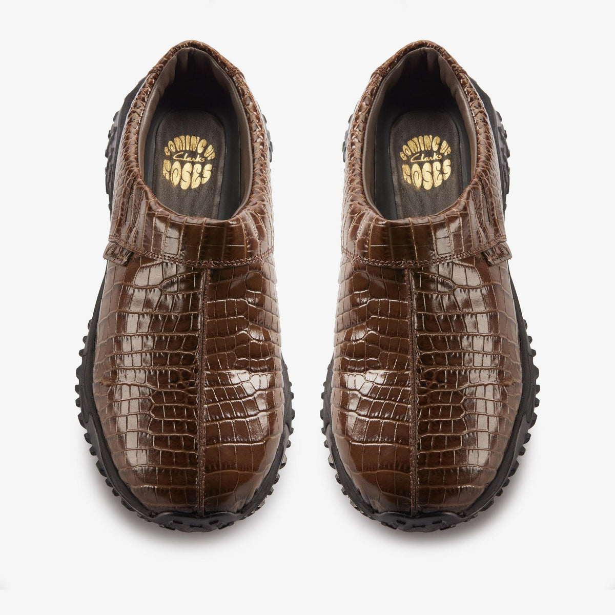 Clarks Originals x Martine Rose Clog 1 Women's Brown Croc Leather 26180940 — top view