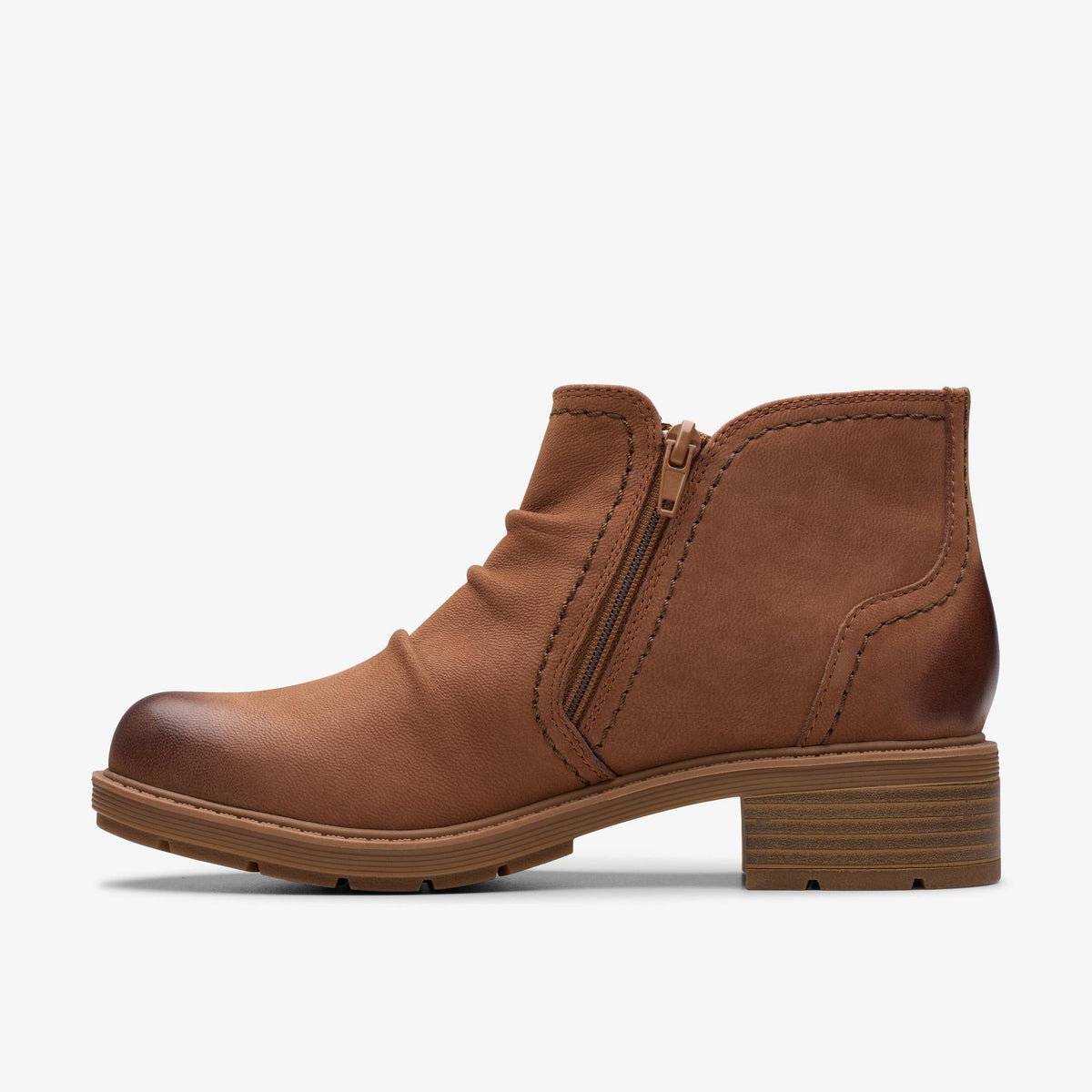 Clarks Hearth Clara Women's Tan Nubuck 26181005 — side view