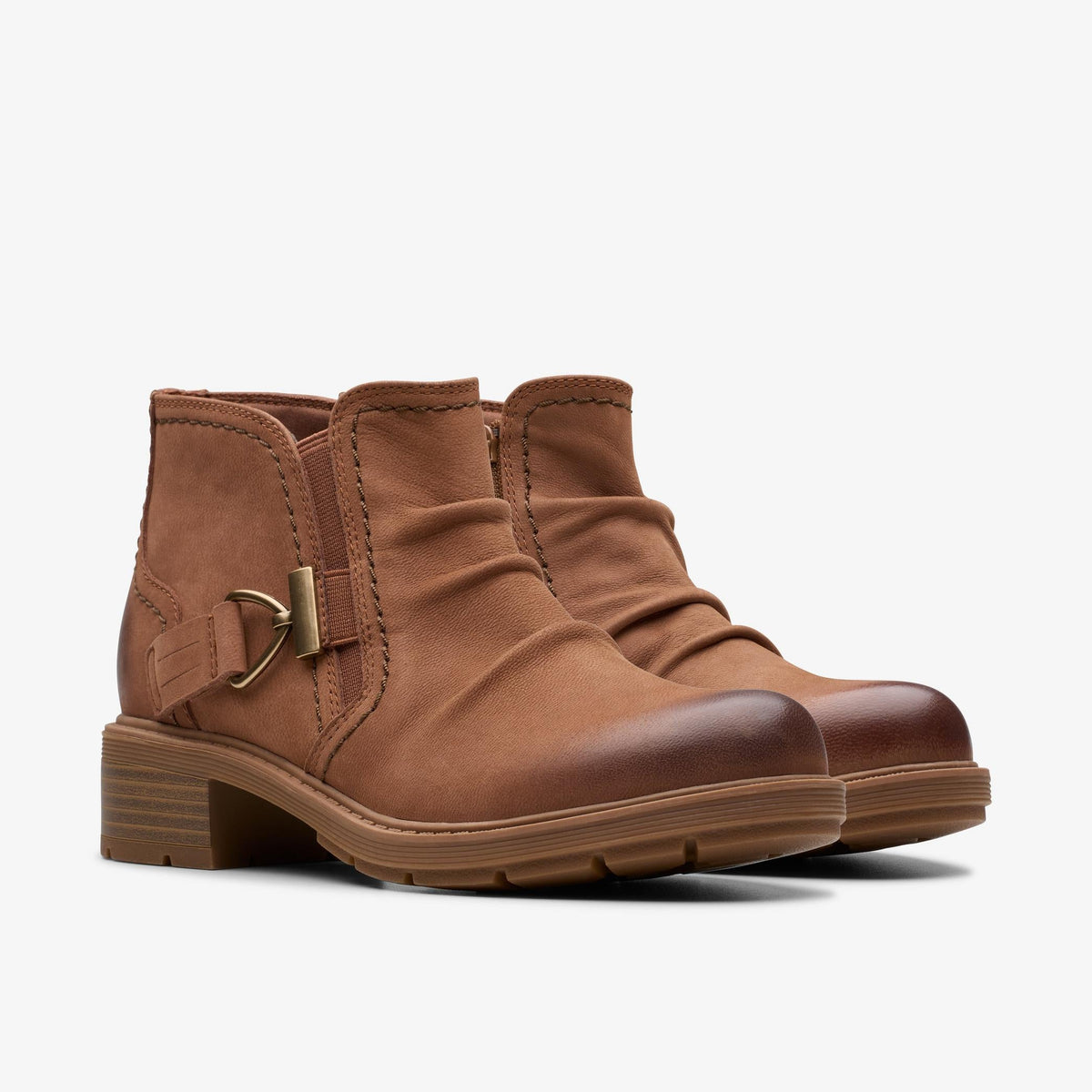Clarks Hearth Clara Women's Tan Nubuck 26181005 — sole view