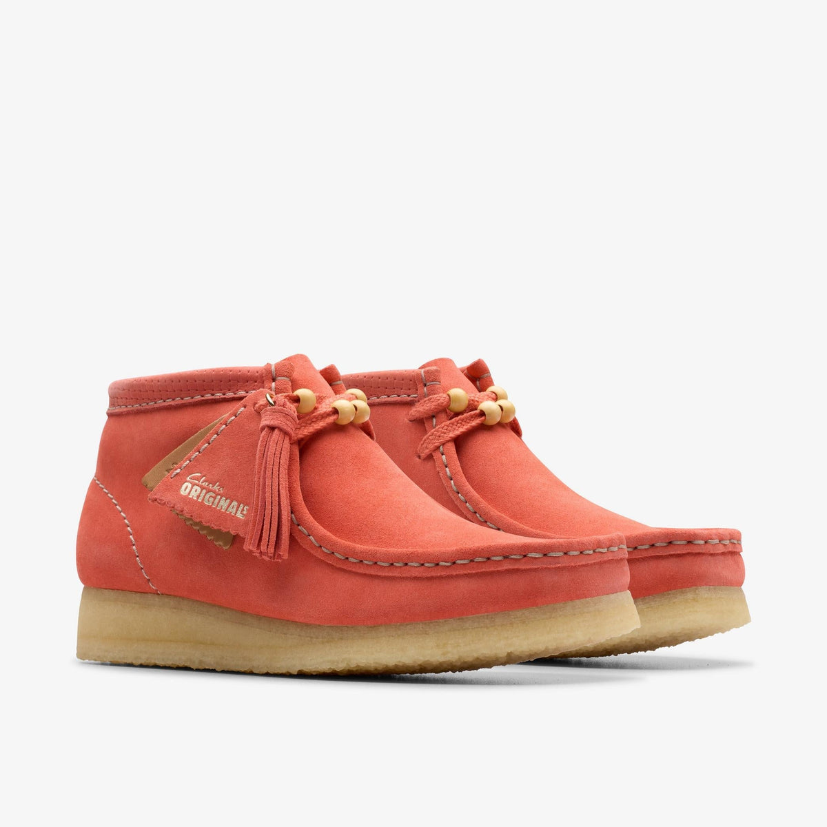 Clarks Originals Wallabee Boot Women's Coral Suede 26181112 — sole view