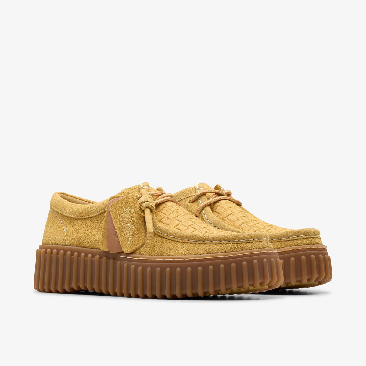 Clarks Torhill Bee Women's Golden Tan Suede 26181188 — sole view