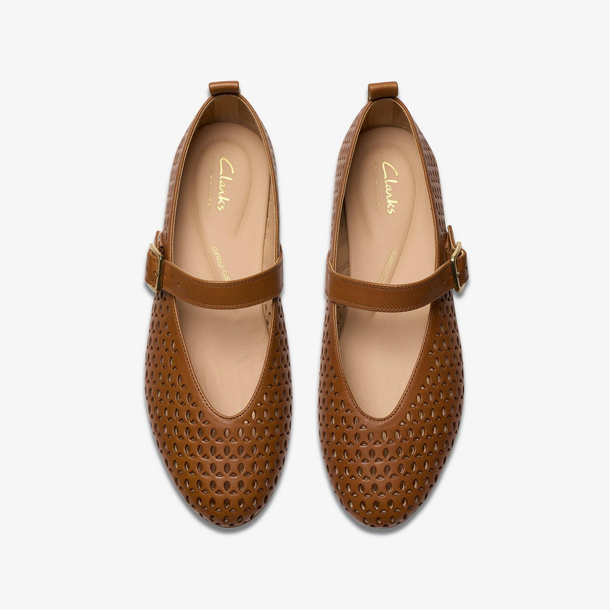 Clarks Fawna Jane Women's Tan Leather 26181228 — top view