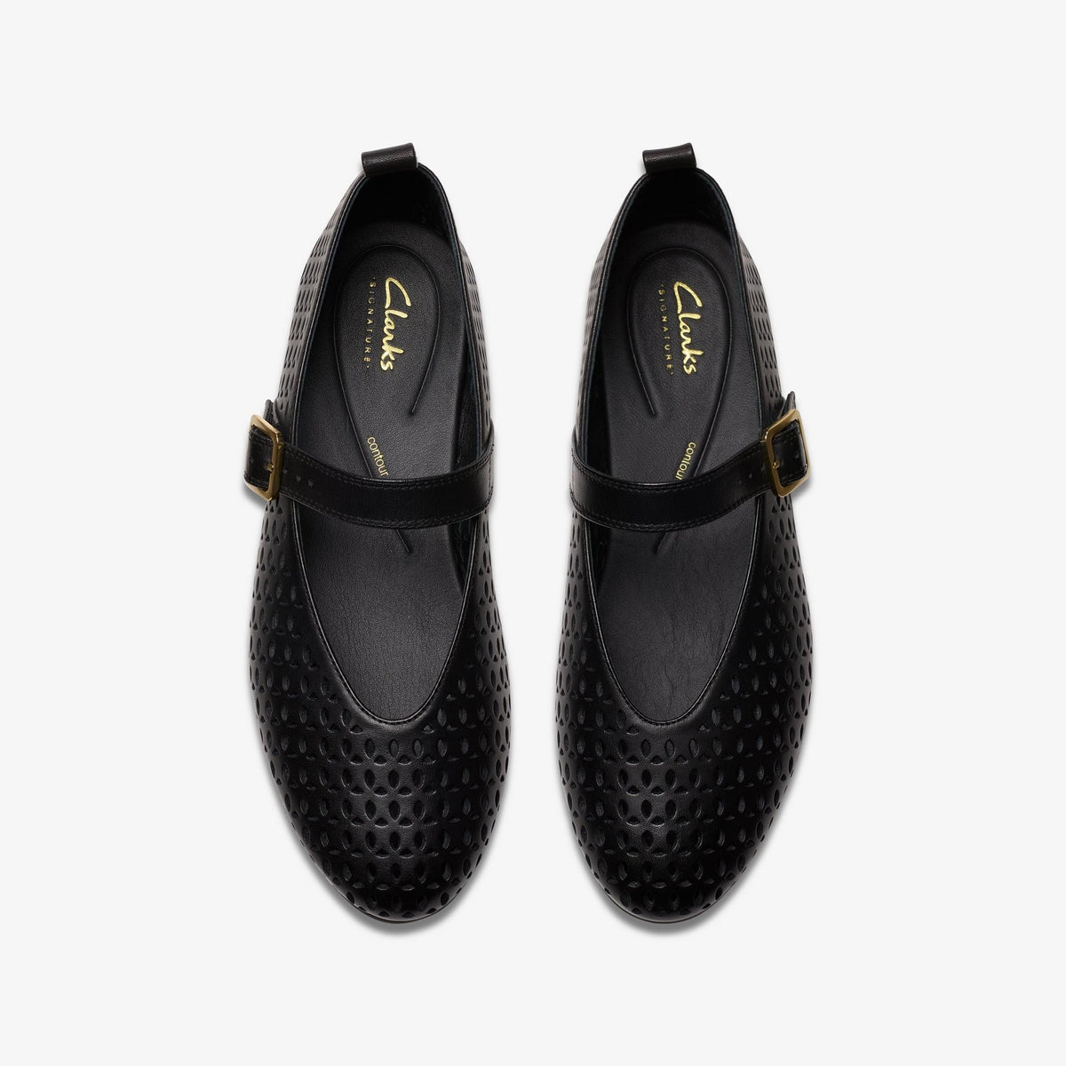 Clarks Fawna Jane Women's Black Leather 26181229 — top view