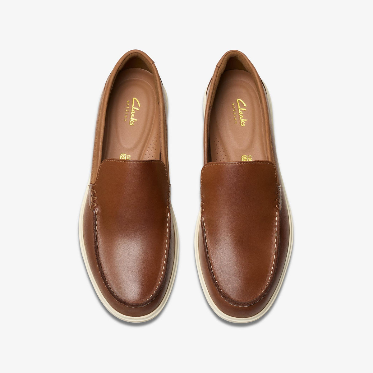 Clarks Bratton Loafer Men's Dark Tan Leather 26181279 — top view