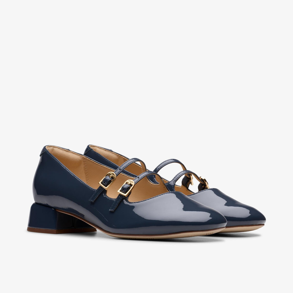 Clarks Daiss30 Shine Women's Navy Patent 26181311 — sole view