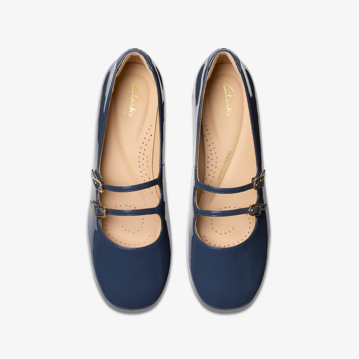 Clarks Daiss30 Shine Women's Navy Patent 26181311 — top view