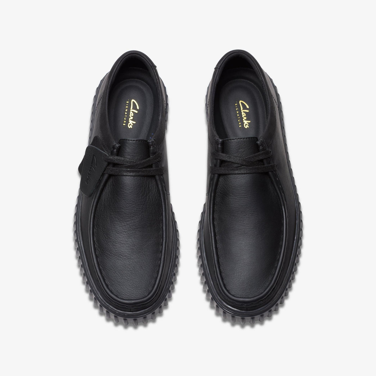 Clarks Torhill Lo Men's Black Leather 26181385 — top view
