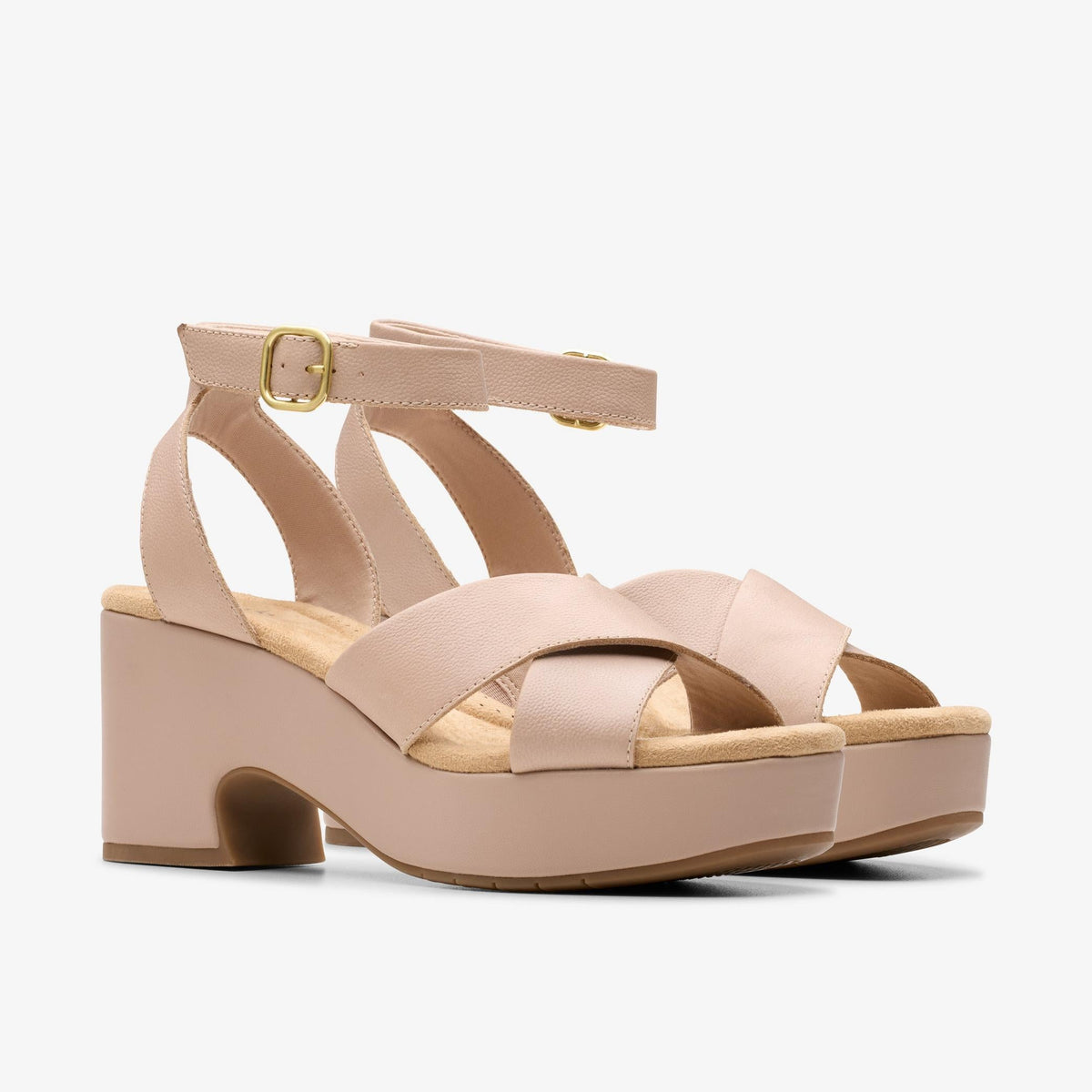 Clarks Nerisa Pearl Women's Beige Leather 26181931 — sole view