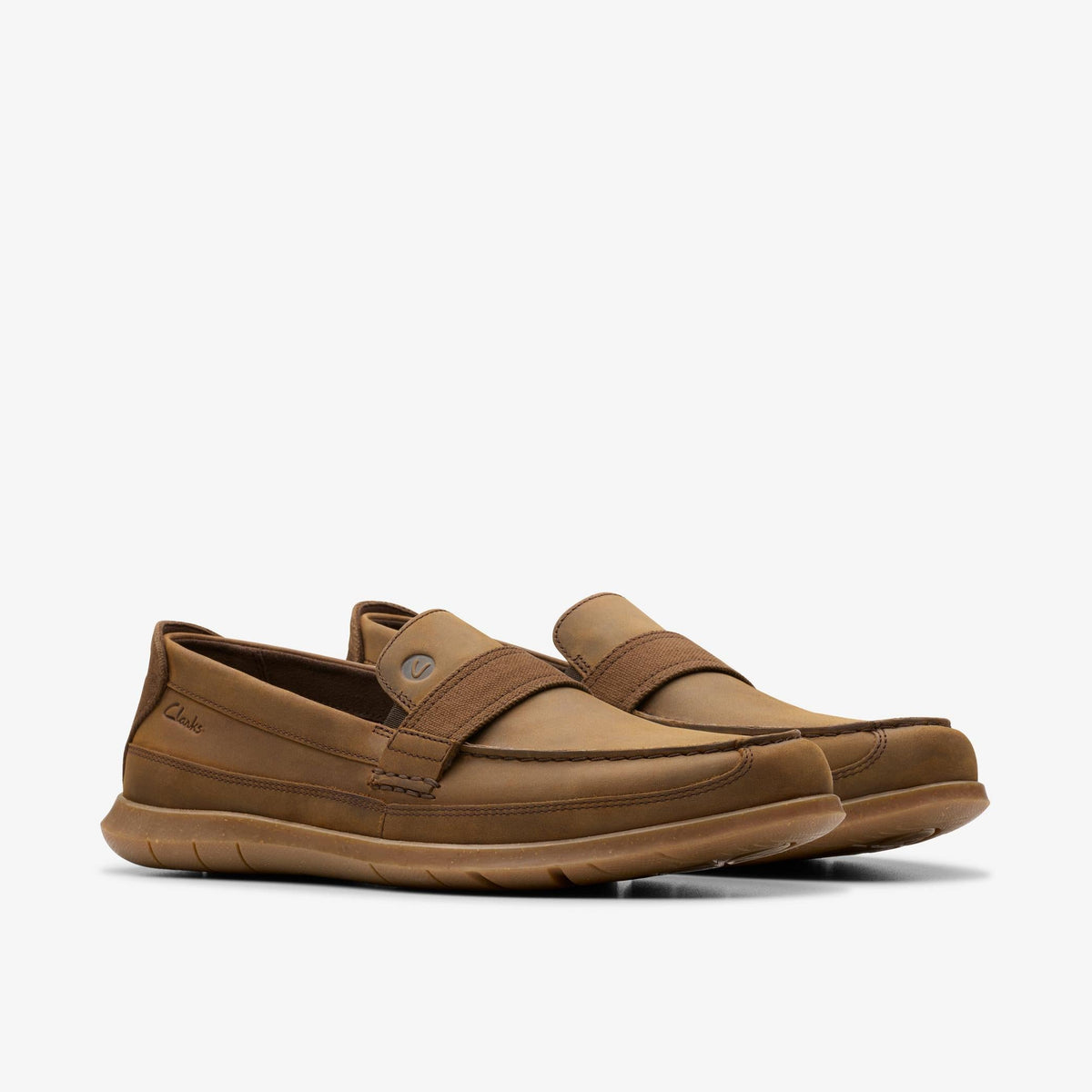 Clarks Flexway Band Men's Beeswax Suede 26181971 — sole view
